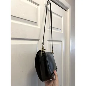Vintage Black Leather‎ Coach Turn Lock Convertible Black Leather Y2K Classic thumbnail 5