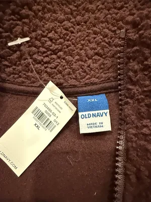 NWT Old Navy plum wine slouchy sherpe zip jacket size XXlarge. thumbnail 2