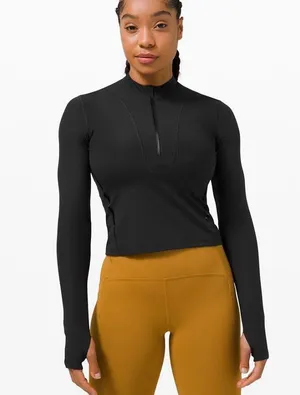 Lululemon Cropped Long Sleeve Top Gloss Trim🖤 thumbnail 1