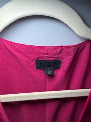 NBD Jess Dress in Hot pink satin lined buckled embellished cocktail dress. thumbnail 4