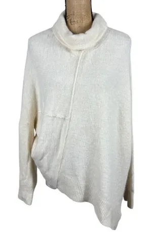 Allsaints Lock Roll Neck Relaxed Fit Sweater Asymmetric Chalk White Size‎ Medium thumbnail 1