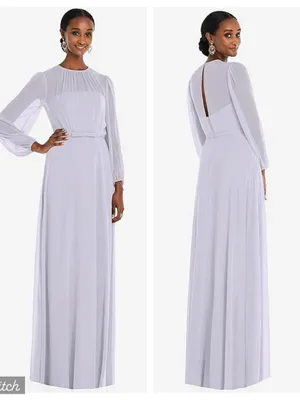 Stunning New Dessy Collection Silver Dove Gown thumbnail 2