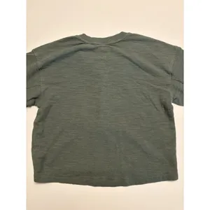 Aerie Womens Small Waffle Knit Henley Crop Top Long Sleeve Sage Green Buttons thumbnail 4