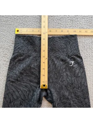 Gymshark Adapt Animal Seamless High Waisted Leggings Black Jacquard Women's XS thumbnail 3