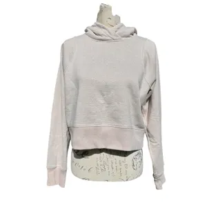 Lululemon Loungeful Cropped‎ Hoodie Spark Sweatshirt Size 6 Beige Shimmer Gold thumbnail 2