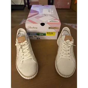 Skechers Wilshire Blvd Bellevue Off White Vegan Sneakers Womens 8 Washable thumbnail 3