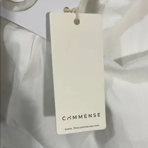 Commense White Sleeveless puffball Dress with Tie Details NWT thumbnail 6