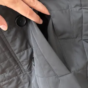 Banana Republic Classic‎ Lightweight Preppy Sz S Gray Quilted Pea Coat Jacket thumbnail 3