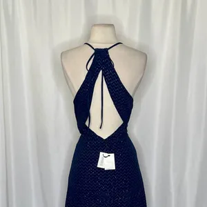 NWT! Calypso St. Barth HOSS INTROPIA Midnight Navy Blue Embellished Dress 36 / 4 thumbnail 9