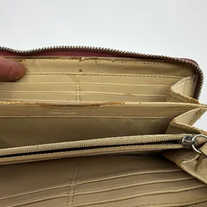 Coach Signature C Zip Around Brown Coated Canvas Wallet thumbnail 4
