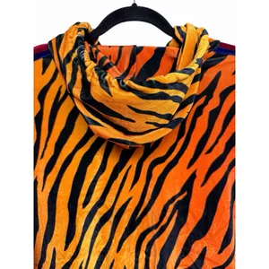 Aviator Nation Classic Velvet Relaxed Zip Hoodie‎ Tiger Print Size Large thumbnail 4