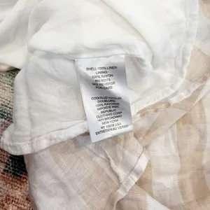 House Of Harlow Linen Gingham Smocked Milkmaid Dress XL Cottagecore Boho Prairie thumbnail 7