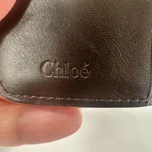Chloé Wallet Womens One Size Brown Leather Chain C Logo Trifold Wristlet thumbnail 11