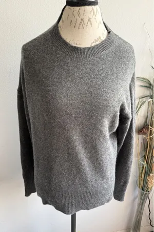 Theory Karenia‎ L Cashmere Sweater Womens Small Charcoal Grey Crew Neck I0718706 thumbnail 1