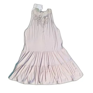 Zara NWT Beige Tiered Babydoll Midi Dress Soft Resort Wear Casual Summer Boho S thumbnail 2