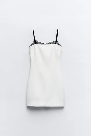 Zara Dress lace mini fitted white wedding party coctail evening bodycon thumbnail 5
