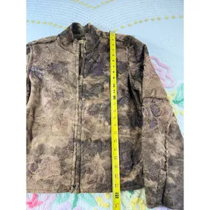 True Grit Dry‎ Goods Womens Brown Floral Fleece Full Zip Jacket Mock Neck Large thumbnail 6