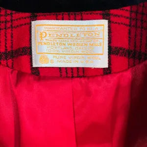 Awesome Vintage 1980s Velvet Trim Pendleton Plaid Wool Blazer! thumbnail 7