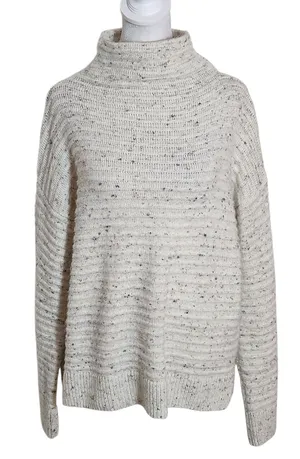 Madewell Speckled Cream Mock Neck Sweater Size Small thumbnail 1