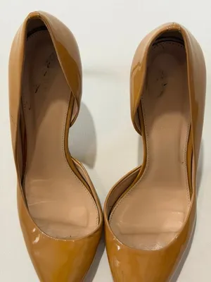 J.Crew Women's Patent Leather Pointed Toe D'Orsay Pumps, 3” Heels Tan thumbnail 4