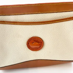 Dooney & Bourke All Weather Two Tone Vintage Crossbody Bag Purse Cream Brown thumbnail 3