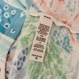 Sundance WHIMSY ROSE Aqua Coral Paisley Floral Baby Waffle Thermal Top Small USA thumbnail 10