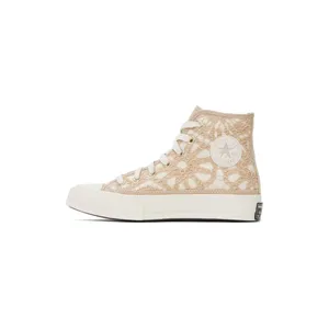 Converse Crochet Off-White & Beige Chuck 70 Hi Sneakers thumbnail 2