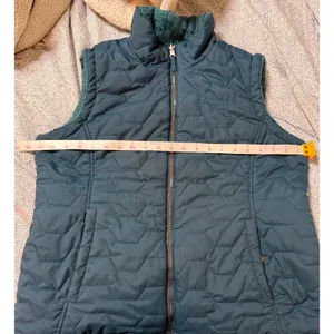 FREE COUNTRY Reversible Vest Teal Green‎ Size Large Full Zip Fur Water Resistant thumbnail 5