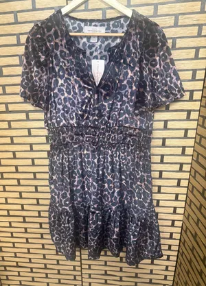 French Connection‎ Animal Print Velour Dress SIze Medium thumbnail 1