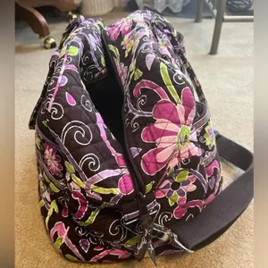 Vintage Vera Bradley Travel/Weekender Bag Floral Pink Brown Purple thumbnail 3