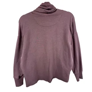 Aerie Womens XS Cowl Neck Sweatshirt Mauve Purple Oversized Pullover Raw Hem thumbnail 2