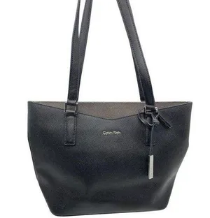 Calvin Klein Black Large Saffiano Leather Tote Bag thumbnail 1