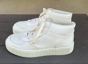 American Eagle White High Top Platform Sneakers Size 8 thumbnail 1