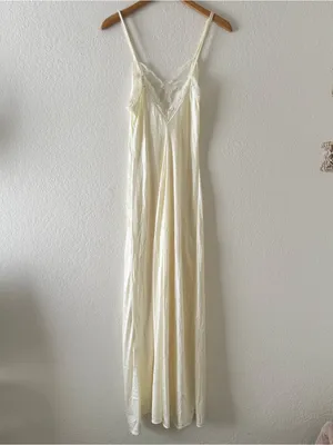 Vintage Val Mode slip dress long maxi lace thumbnail 3