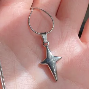 Handmade grunge y2k street style sparkle star fully stainless steel necklace✨ thumbnail 2