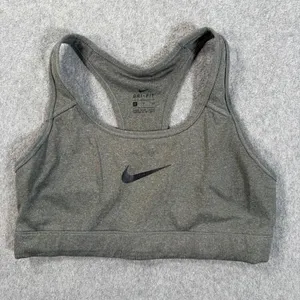 Nike Dri-Fit Racerback Sports Bra Size Small Gray Workout Gym Running thumbnail 1