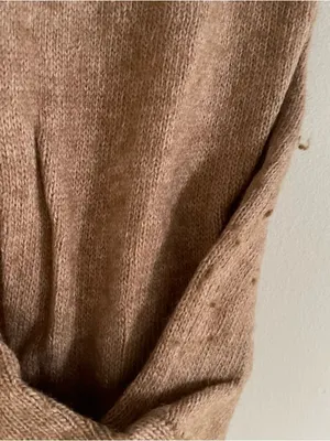 Madewell Beige Cropped Knit Sweater Wool Womens Large Neutral Minimalist Cozy thumbnail 6