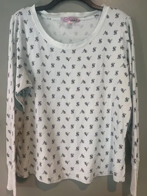 Victoria's Secret Waffle Knit Pajama set M Green Logo Soft Coquette thumbnail 2