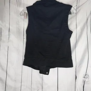 Zara Black Moto Biker Casual Utility Vest with Zipper Details thumbnail 3