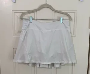 Lululemon Athletica White Athletic Tennis Skirt - Pleated Activewear Skort thumbnail 1