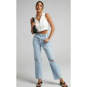 Rolla's Original Straight High Rise Jeans in Sunbleach Worn 28 Womens Denim Pant thumbnail 11
