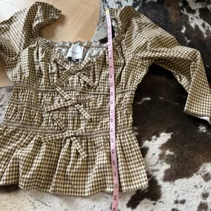 REFORMATION Lauryn Top‎ Gingham In brown Size 10 NWT thumbnail 8