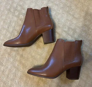 Pure Navy Weller Brown Faux Leather Booties, 9 NWOT thumbnail 6