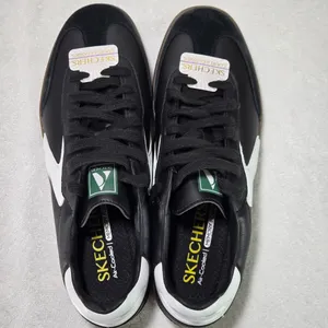 NWT Skechers Court & Classics Men’s Size 10 Black White Leather Sneakers thumbnail 3