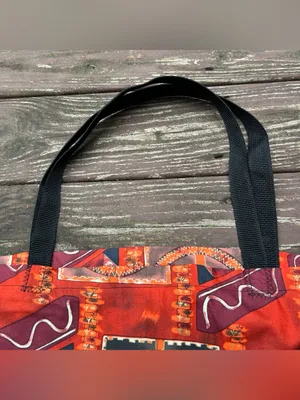 Unisex Boho Maximalist Fabric Tribal Shoulder Tote Bag Casual Everyday Wear|LRG thumbnail 9