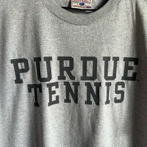 🩶Steve & Barry's Purdue Tennis Gray Basic Warm-up Tee thumbnail 2