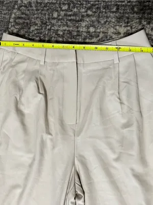 Commense NWT Women’s Sz M Light Beige Wide Leg High Waist Pleated Pants Trousers thumbnail 7