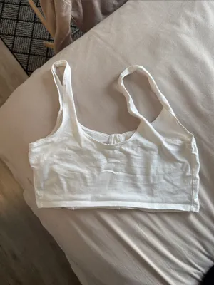 Garage White Cropped Soft-Cup Bralette thumbnail 2
