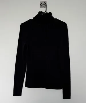 Black Basic Gap Rib Knit Turtle Neck thumbnail 1