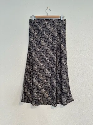 urban outfitters tan black snakeskin print midi skirt thumbnail 4